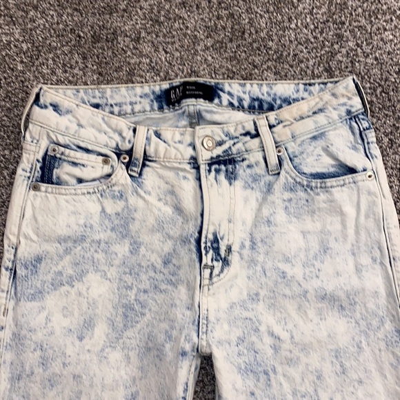 GAP Jeans Womens 4/27 Reg Bleach Wash Boyfriend Denim Stretch - Picture 2 of 4